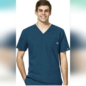 NWT WonderWink Men's V-Neck Scrubs Top XL